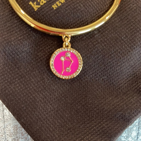 Kate Spade Libra bracelet ( She scales great heights ). Gold/Pink/Rhinestones - Picture 2 of 7